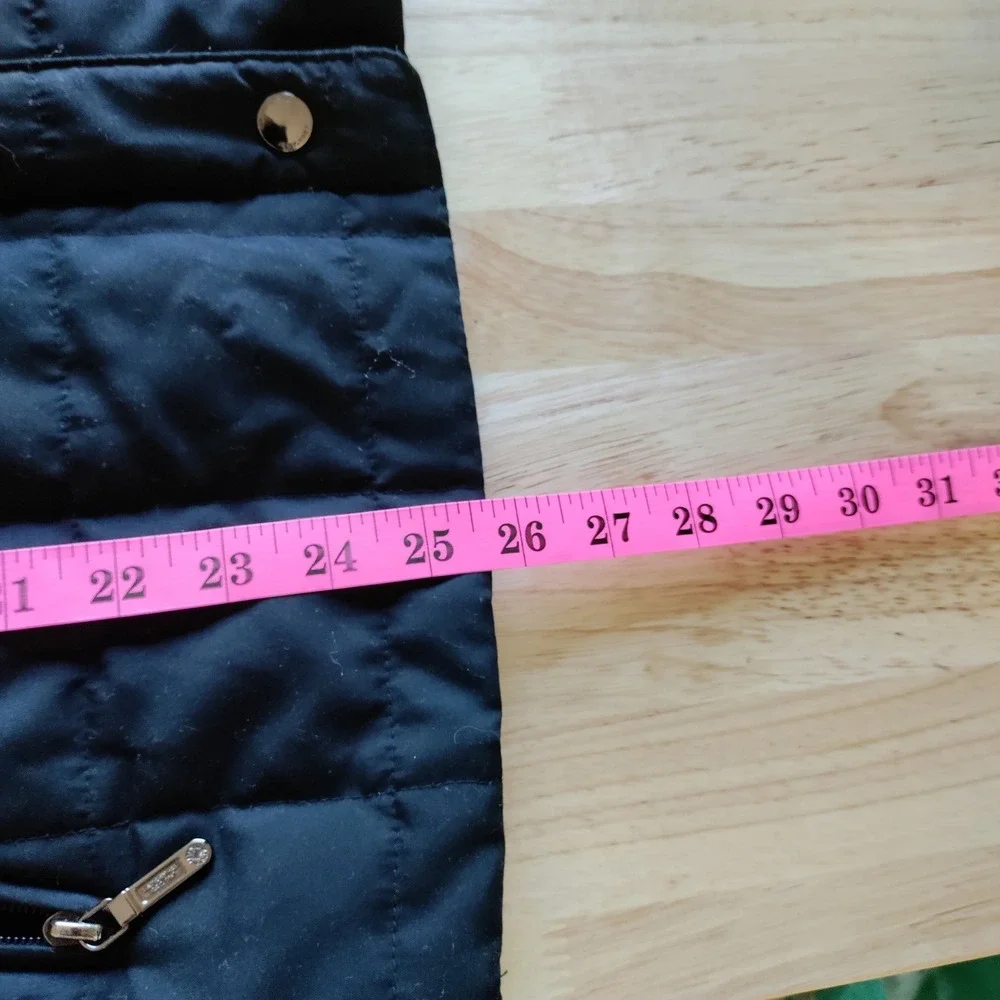 Lauren Ralph Lauren Black Quilted Puffer‎ Vest Faux Fur Collar Womens Medium